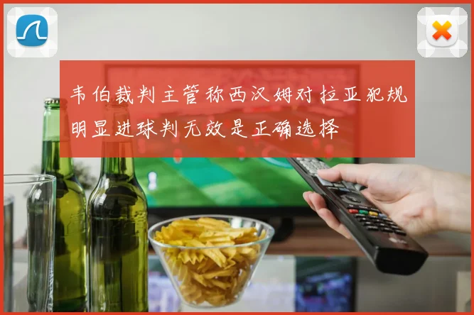韦伯裁判主管称西汉姆对拉亚犯规明显进球判无效是正确选择